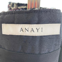 ANAYI アナイ ツイード スカート リボンテープ ブラック size36 瑞穂店