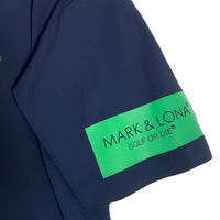 MARK&LONA マークアンドロナ モックネック グラデーションプリント ナイロントップ 半袖 ネイビー MLM-3BｰAA06 ゴルフ Size 48 福生店