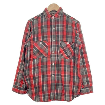 60's BIG YANK ビッグヤンク マチ付 フランネルチェックシャツ レッド Size S 相当 福生店