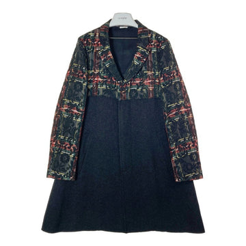 COMME des GARCONS HOMME PLUS コムデギャルソンオムプリュス PJ-C012 AD2012 フラワーレース チェック柄 コート ブラック sizeS 瑞穂店