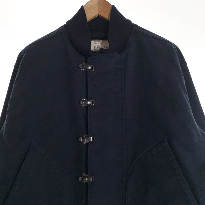 HOUSTON ヒューストン U.S. NAVY 米海軍 DECK HOOK JACKET NAVY DEPARTMENT N-1 デッキジャケット フロントフック ネイビー SX65913 Size 38 福生店