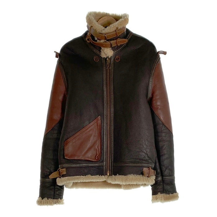 BRANDED BY Orchard Motorcycle オーチャードモーターサイクル B-3 RAGLAN SHEEPSKIN JACKET ムートンジャケット レザー 大戦 ダークブラウン Size 36 福生店