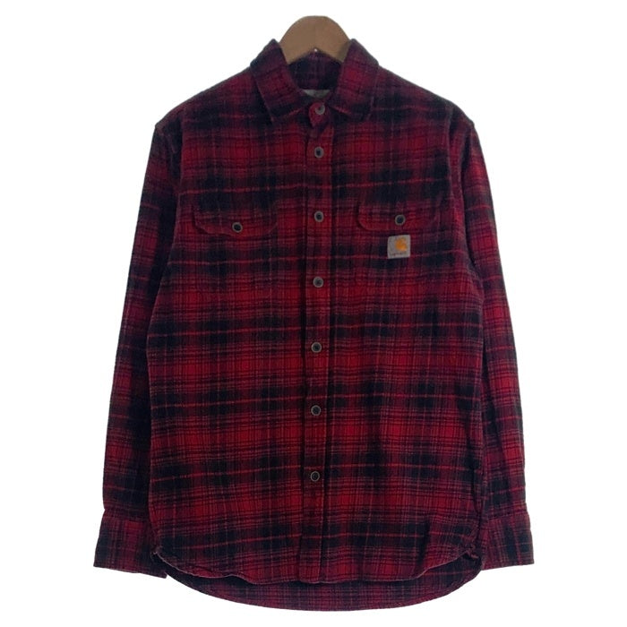 CARHARTT カーハート チェック 長袖 ロングスリーブ フランネル シャツ レッド メキシコ製 Size L 福生店