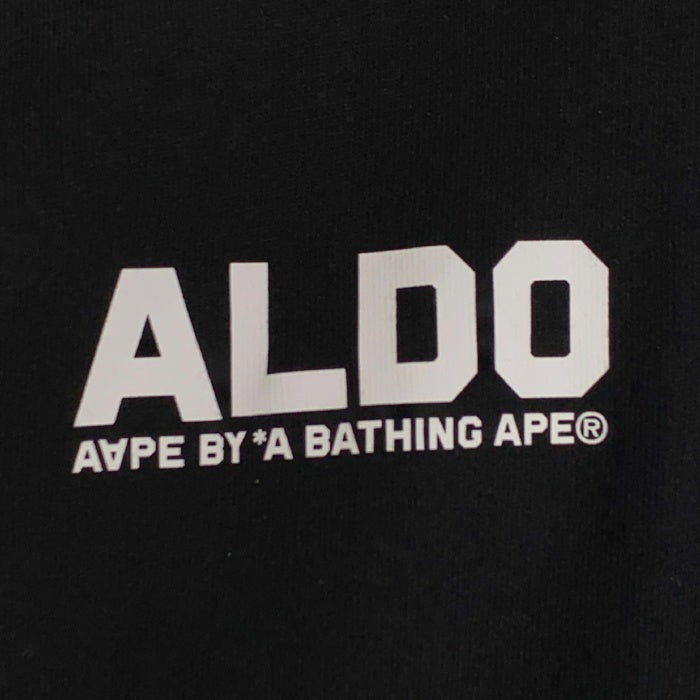 AAPE エーエイプ "AAPER UNVS ALDO" TEE プリント ワッペン Tシャツ ブラック AAPTEM1494XXM Size M 福生店