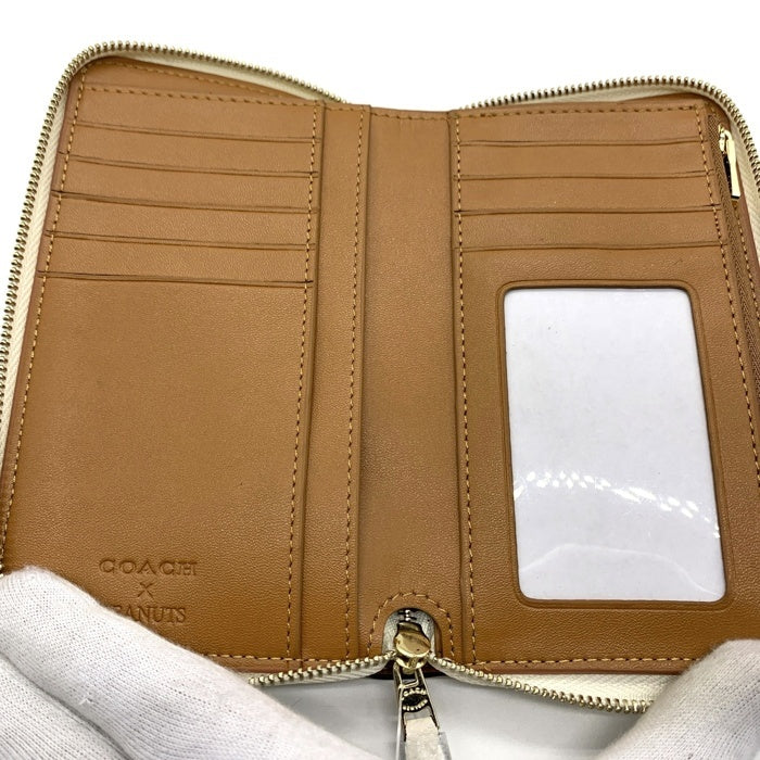 COACH コーチ Peanutus ピーナッツ ミディアム ジッピーウォレット ホワイト C4604 福生店