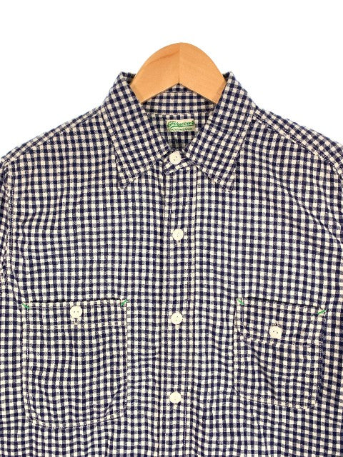 Everwear ギンガムチェック ワークシャツ MASTERPIECE マスターピース ネイビー ホワイト Size M 福生店