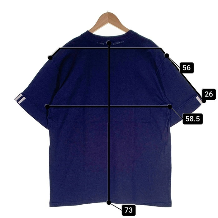 adidas アディダス TRUE TO THE SPORT Newyork Yankees ニューヨークヤンキース MLB チームロゴ 刺繡 半袖 Tシャツ ネイビー USA製 Size M 福生店