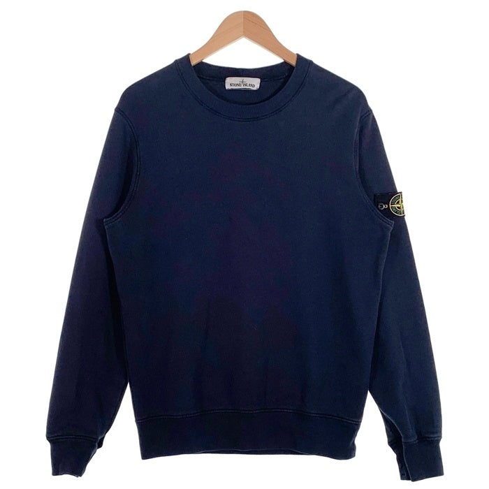 STONE ISLAND ストーンアイランド Cotton Round Neck Long Sleeves ワッペンパッチ スウェットトレーナー ブラック 731563020 Size M 福生店