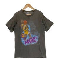 90's NBA レイカーズ マジック・ジョンソン プリントTシャツ ブラック SALEM 1990コピーライト Size L 福生店