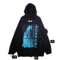 RAF SIMONS ラフシモンズ 20SS Oversized Hoodie オーバーサイズ プルオーバースウェットパーカー ブラック パッチ ピン 201-175 Size M 福生店