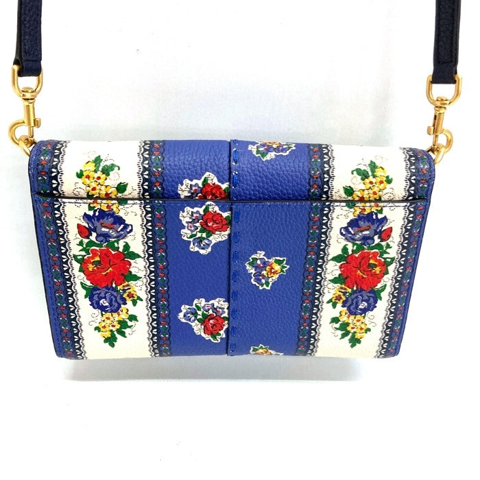 TORY BURCH トリーバーチ フローラル柄 ショルダーウォレット ブルー 瑞穂店