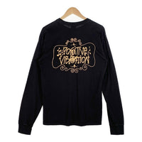 STUSSY ステューシー Positive Vibration Pigment Dyed L/S Tee プリントロングスリーブTシャツ ピグメントダイ ブラック Size M 福生店