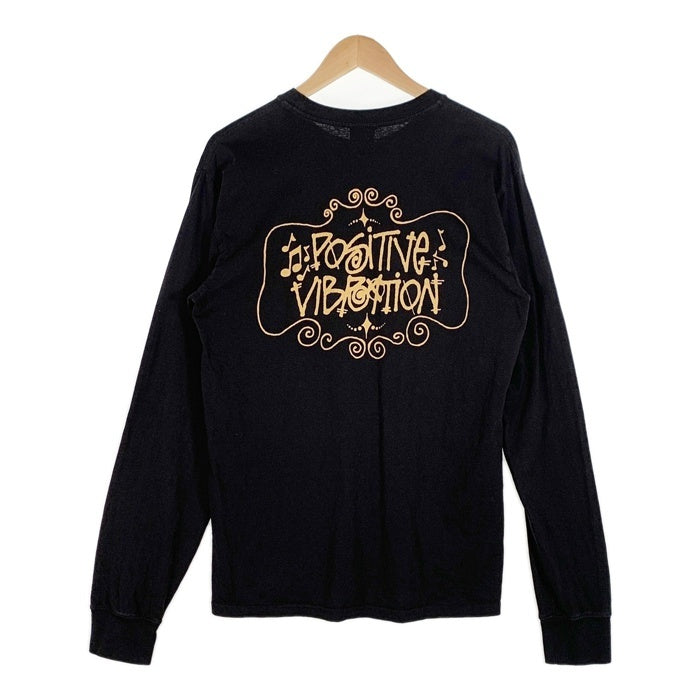 STUSSY ステューシー Positive Vibration Pigment Dyed L/S Tee プリントロングスリーブTシャツ ピグメントダイ ブラック Size M 福生店