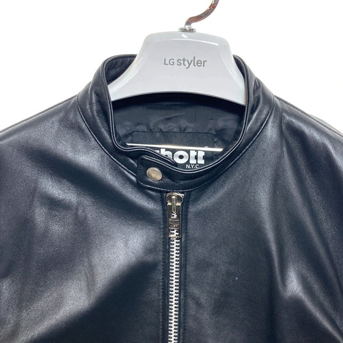 Schott ショット ラムレザー シングルライダースジャケット ブラック 3111066 Size L 瑞穂店