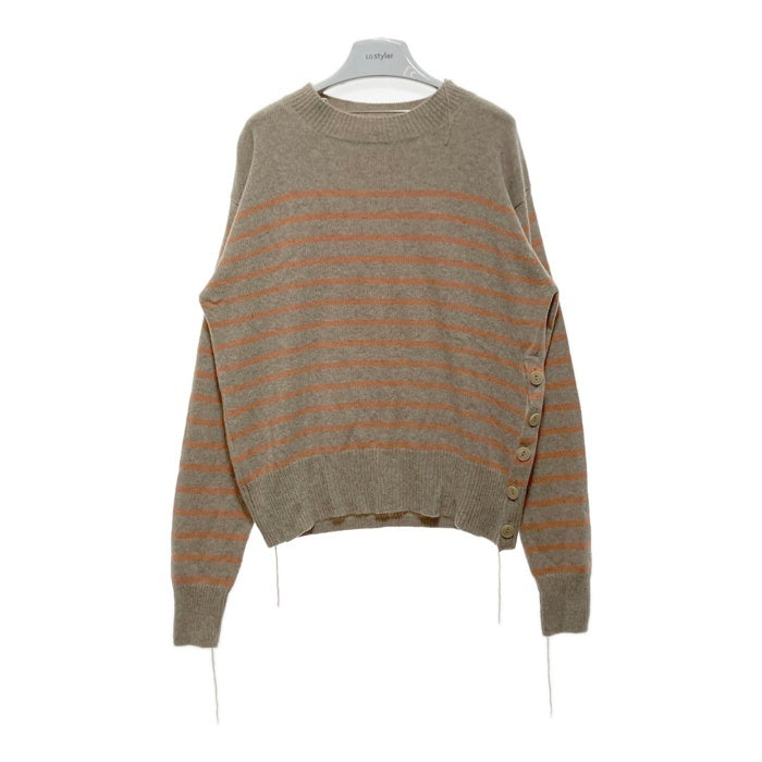 MASU エムエーエスユー 19AW PABLO SWEATER パブロ ウールニットボーダーセーター ブラウン オレンジ MUFW-KN0291 Size 46 瑞穂店