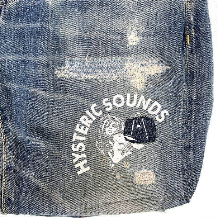 HYSTERIC GLAMOUR ヒステリックグラマー デニムトートバッグ インディゴ スタッズ プリント リペア加工 福生店
