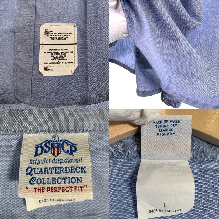 90's U.S.NAVY 米海軍 ユーティリティシャツ 半袖 ライトブルー 8405-01-458-5543 98年会計 Size L 福生店