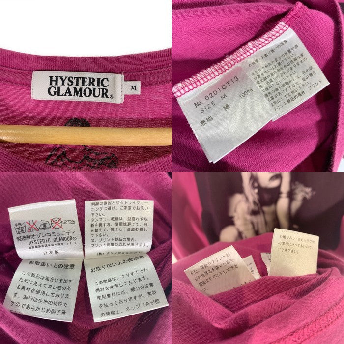 HYSTERIC GLAMOUR ヒステリックグラマー COURTNEY LOVE コートニーラブ フォトプリントTシャツ ピンク 0201CT13 Size M 福生店