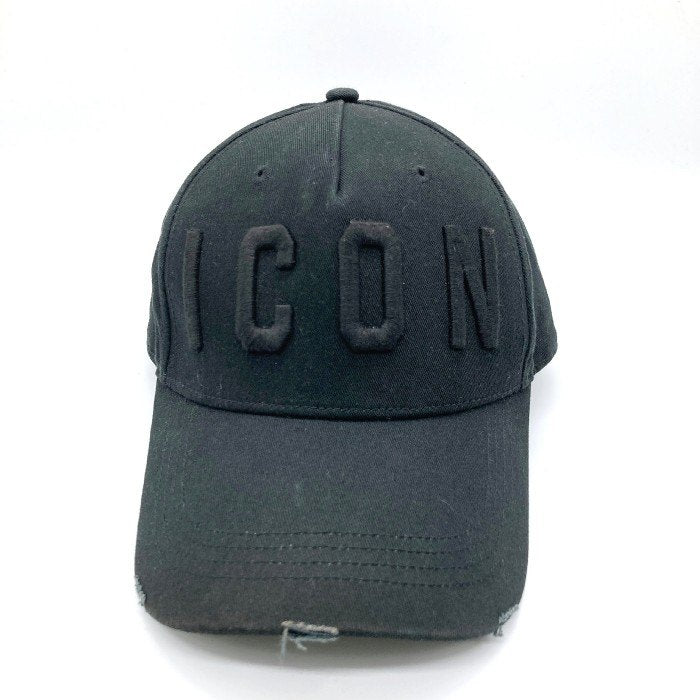 DSQUARED2 ディースクエアード ICON ダメージ加工 キャップ ブラック size- 瑞穂店