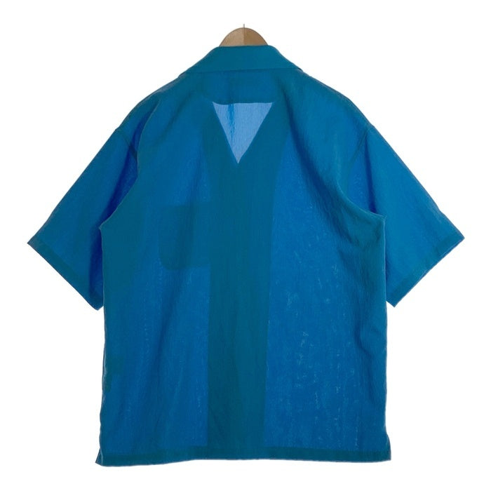 monkey time モンキータイム renu TRO KNIT COLLAR OPEN SHIRT ニットオープンカラー ショートスリーブシャツ ブルー 半袖 8316-144-0320 Size XL 福生店