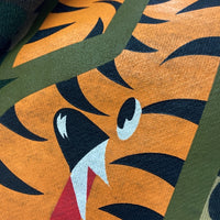 A BATHING APE アベイシングエイプ 初期フランケンタグ TIGER SHARK WIDE FULL ZIP DOUBLE HOODIE タイガー カモ シャーク フルジップパーカー カーキ sizeL 瑞穂店