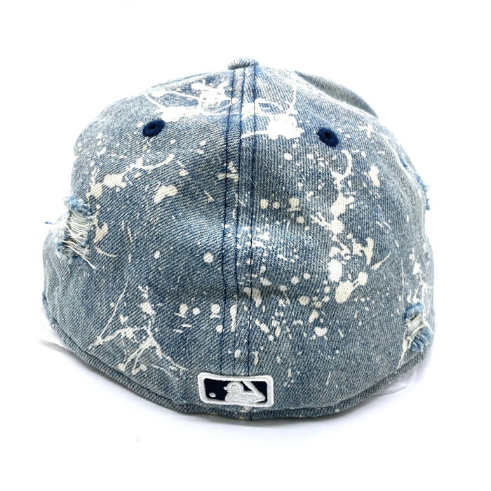 NEW ERA ニューエラ NEW YORK YANKEES デニムペイントダメージ加工 ベースボールキャップ ライトインディゴ size8(63.5cm) 瑞穂店
