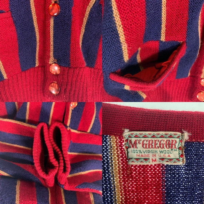 McGREGOR マックレガー ニット カーディガン レッド ネイビー Size M 福生店