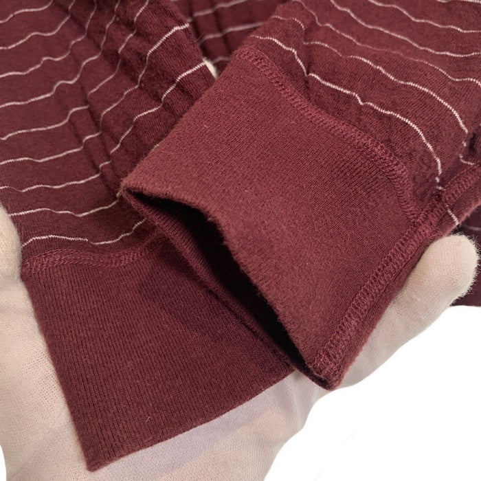 TENDERLOIN テンダーロイン ヘンリーネック ボーダーカットソー バーガンディー コットン ウール Size M 福生店