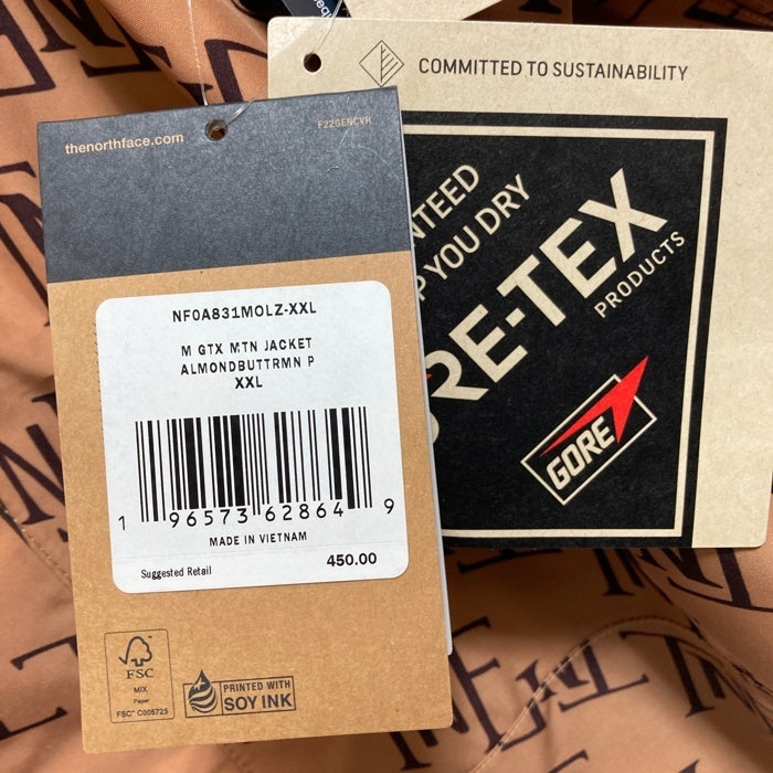 THE NORTH FACE ノースフェイス M GTX MTN JACKET ゴアテックス マウンテンジャケット パーカー ブラウン ブラック 海外企画 NF0A831MOLZ Size XXL 瑞穂店