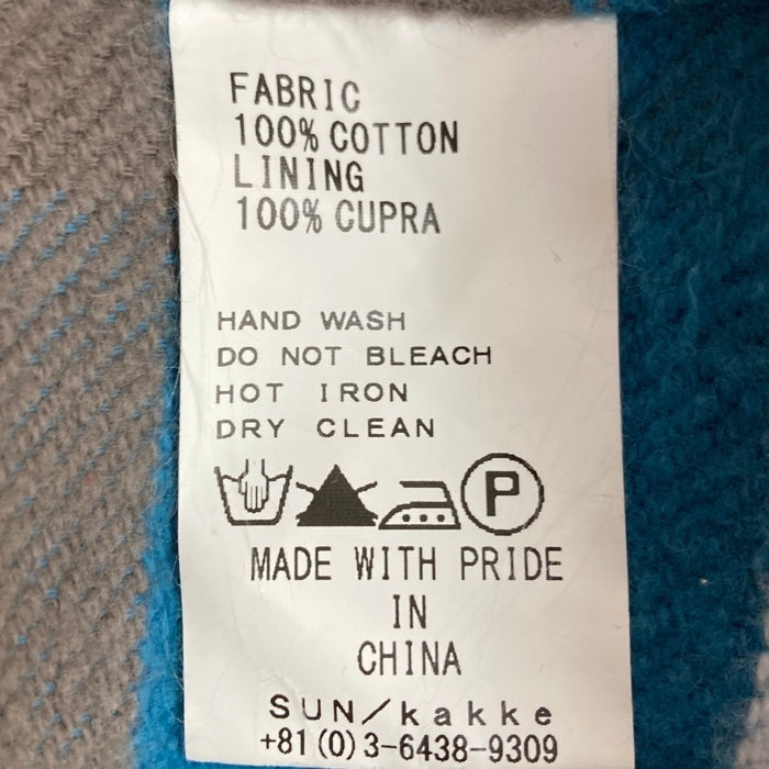 YOUNG&OLSEN ヤングアンドオルセン ガウンコート チェック ホワイトxブルー size 瑞穂店