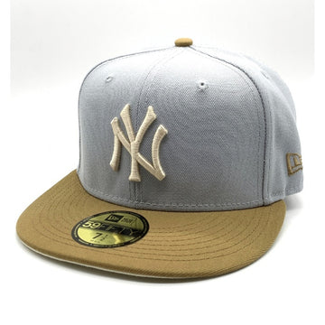 New Era ニューエラ 59FIFTY ニューヨーク・ヤンキース ワールドシリーズパッチ グレー ブラウン Size 7 1/2 (59.6cm) 福生店