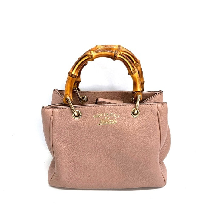 GUCCI グッチ 368823 2WAY ショルダー バンブー ハンドバッグ レザー ピンク 瑞穂店