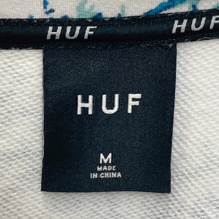 HUF ハフ 花柄パーカー ホワイト sizeM 瑞穂店