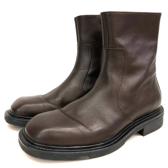 COS コス サイドジップ レザーブーツ ブラウン Size 41 (26cm相当) 瑞穂店