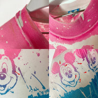 Disney ディズニー USA製 シングルステッチ 総柄 タイダイ風 グラデーション Tシャツ ピンク×ブルー sizeF 瑞穂店