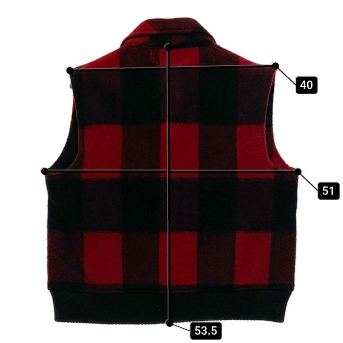 Woolrich ウールリッチ 730 ウール オンブレチェック ベスト レッド sizeM 瑞穂店