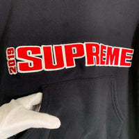 SUPREME シュプリーム 19SS Blockbuster Hoodie Sweatshirt ブロックバスター フーデッド スウェット プルオーバー フーディー パーカー ブラック Size L 福生店