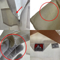 90's BEN DAVIS ベンデイビス ハーフジップ ワークシャツ 刺繡 三角タグ ホワイト USA製 Size XL 福生店