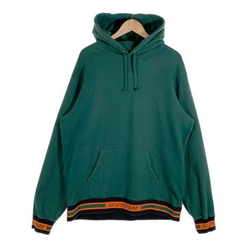 SUPREME シュプリーム 18AW Rib Logo Hooded Sweatshirt リブロゴ プルオーバースウェットパーカー グリーン Size XL 福生店