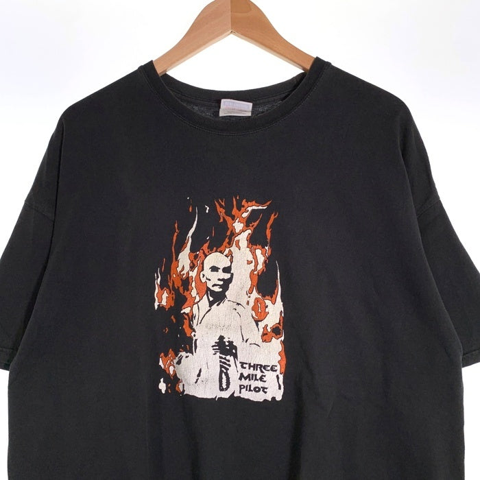 00's THREE MILE PILOT スリーマイルパイロット 僧侶プリントTシャツ ブラック Hanes2枚タグ Size 2XL 福生店