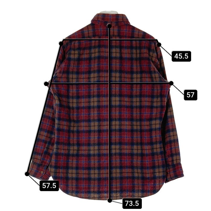 PENDLETON ペンドルトン 70's USA製 ウールシャツ 片ポケット ボルドーxブラウン sizeM 瑞穂店