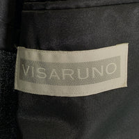 VISARNO ビサルノ 3B ノーカラージャケット スラックス スーツ ブラック ウール 刺繡 Size M 福生店