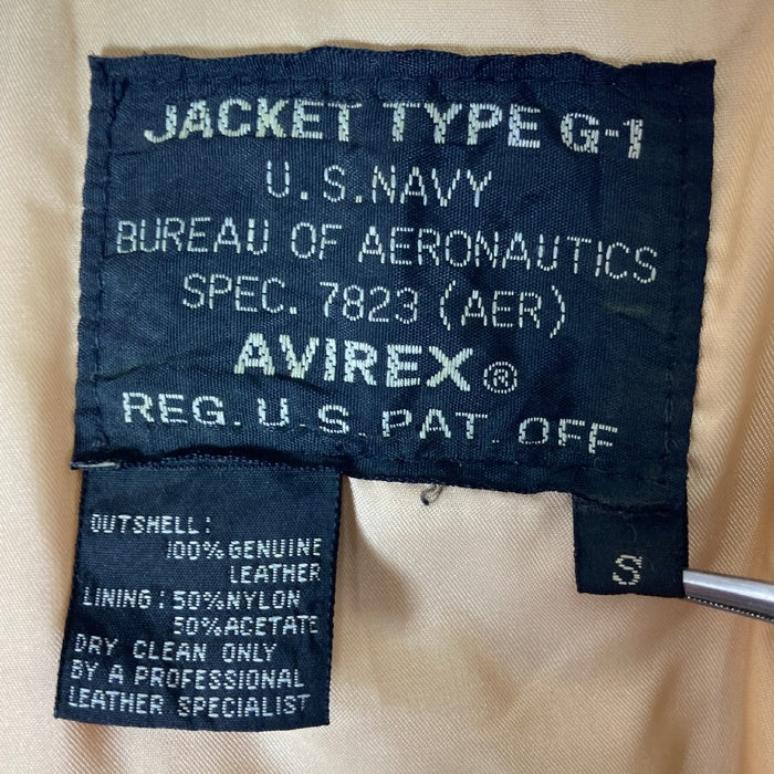 AVIREX アヴィレックス G-1 レザー フライトジャケット 羊革 ブラウン sizeS 瑞穂店
