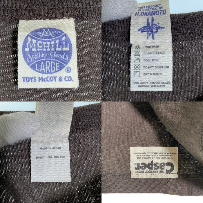 TOYS McCOY トイズマッコイ CASPER TEE IT`S SAFE TO SURF キャスパープリントTシャツ 前V チャコールグレー TMC2504 Size L 福生店