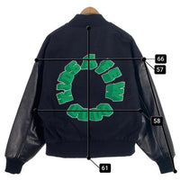 a few Good kids アフューグッドキッズ サークルワッペン ウール 袖フェイクレザー スタジャン ブラック Size S 福生店