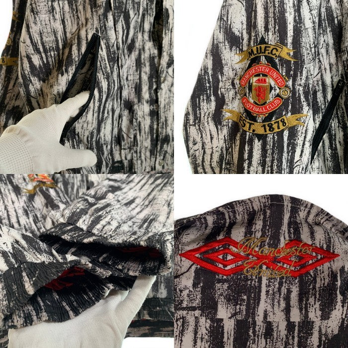 90's UMBRO アンブロ Manchester United マンチェスターユナイテッド ジップアップジャケット 刺繡  モノクロ ポリエステル Size XL 福生店