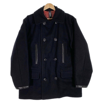 NEIGHBORHOOD ネイバーフッド 21AW P/W-COAT ピーコート ウール ブラック 中綿 レザー 212SZNH-JKM04 Size XL 福生店