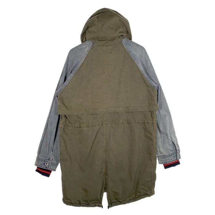 DIESEL ディーゼル 17SS D-DYNA JACKET デニム切替 モッズコート オリーブ ライトブルー Size L 福生店