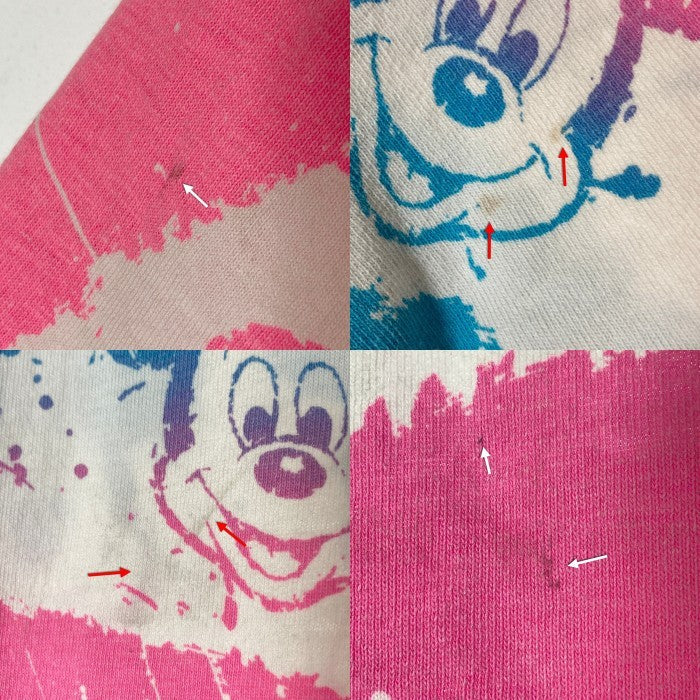 Disney ディズニー USA製 シングルステッチ 総柄 タイダイ風 グラデーション Tシャツ ピンク×ブルー sizeF 瑞穂店