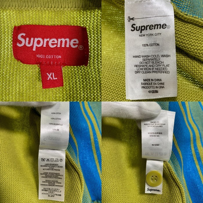SUPREME シュプリーム 22SS Stripe Button Up Polo ストライプ ボタン 半袖 ポロシャツ グリーン Size XL 福生店